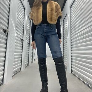 Chic Light Brown Mink Fur Stole